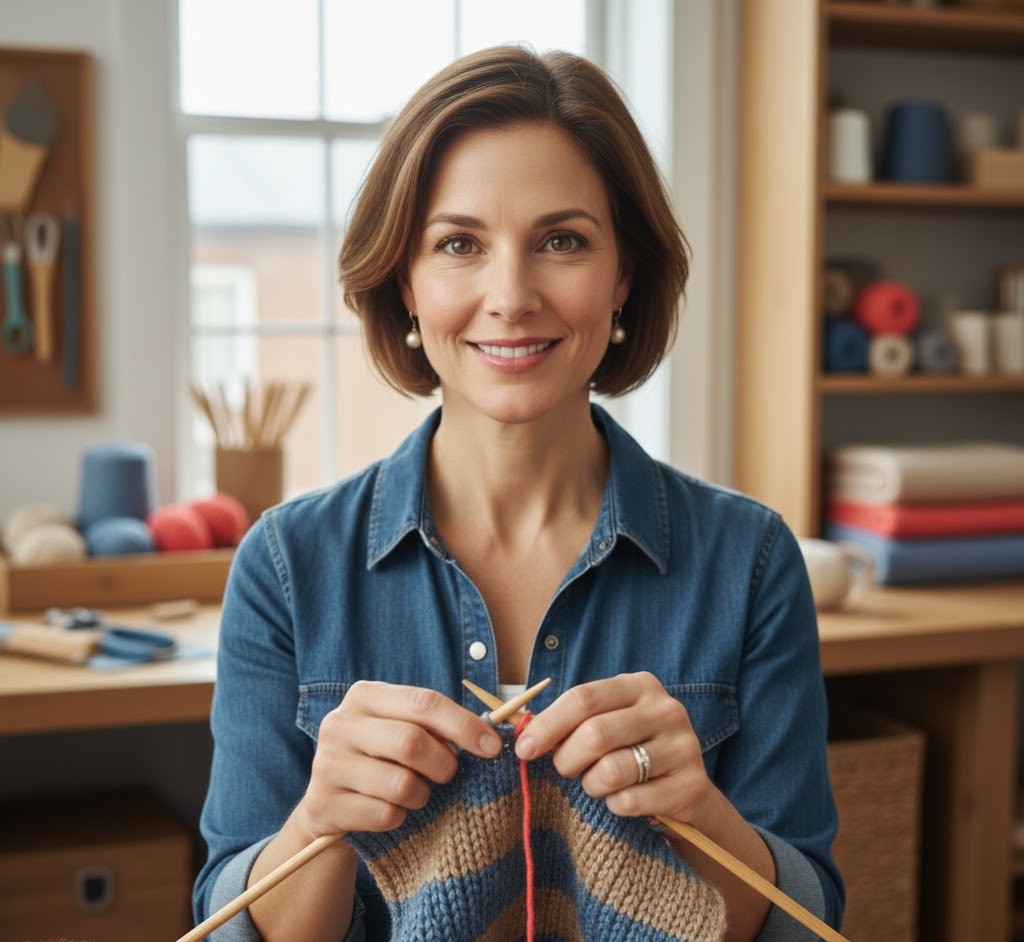 Professional craft instructor demonstrating technique